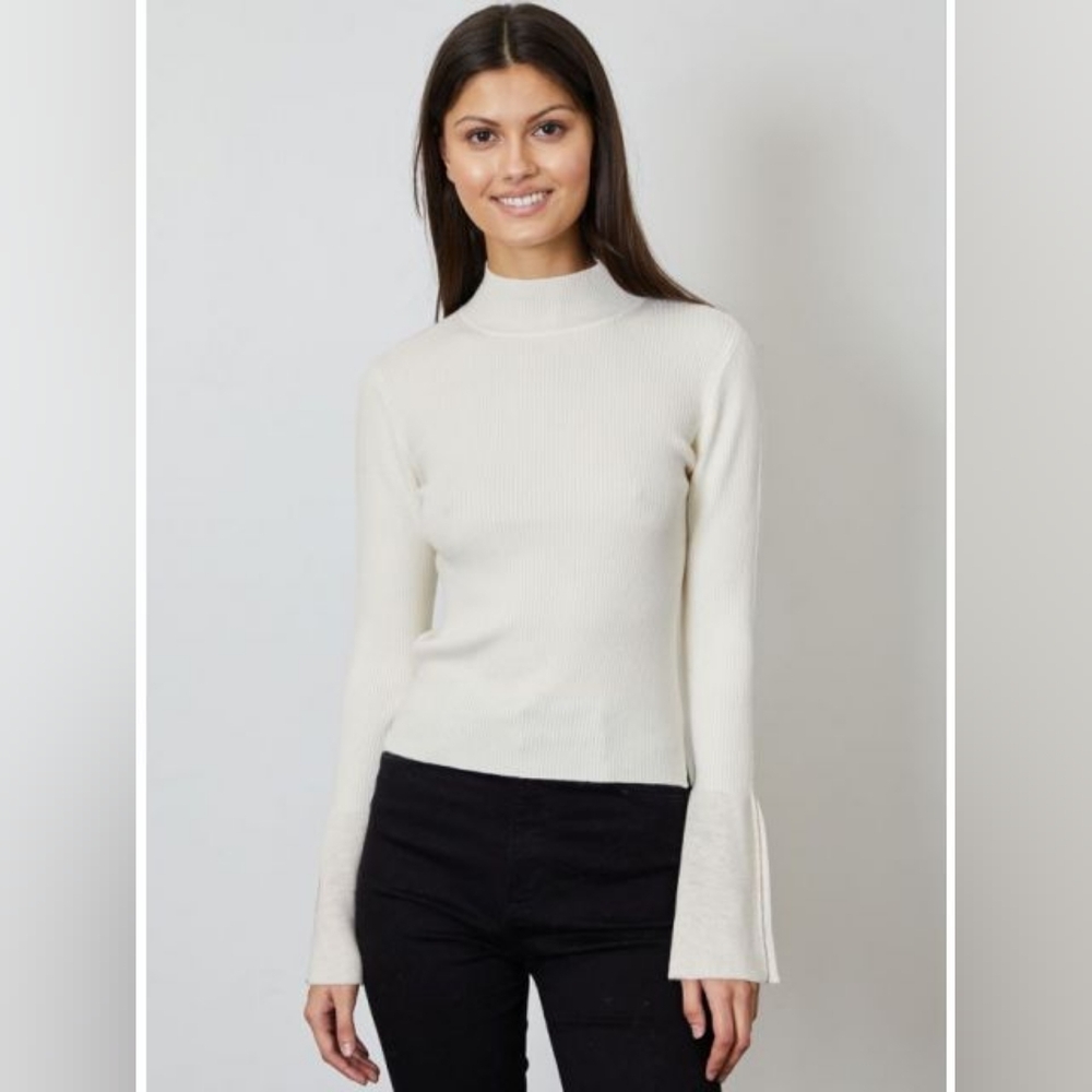 DH New York Veronica Wool-Blend Top in Cream